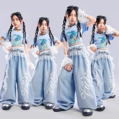 女童爵士舞演出服街舞套装女团风舞蹈练功服女孩jazz走秀表演套装