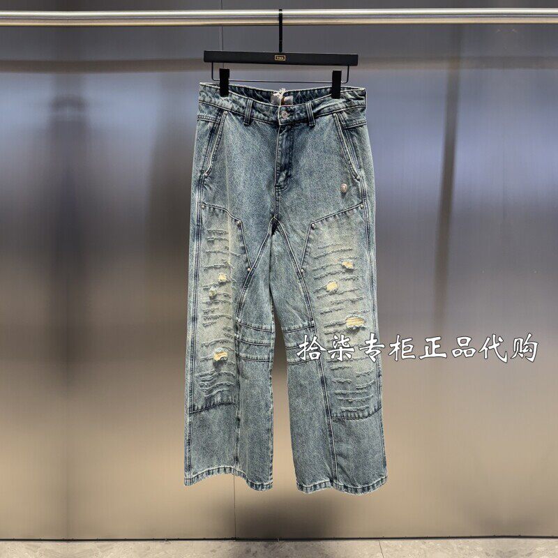 INXX专柜正品2025冬款宽松休闲百搭男女款纯棉牛仔长裤XSF4221505