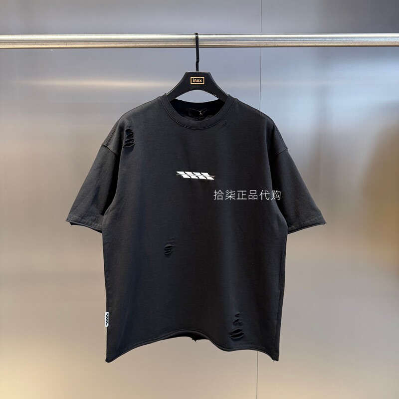 INXX专柜正品 2025夏款短袖T恤纯棉男女款个性破洞宽松XBF2010062