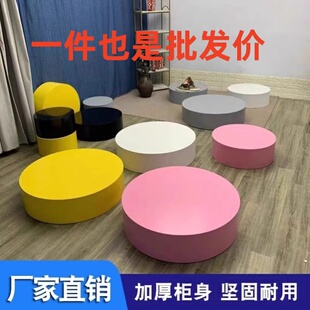 橱窗展示台主播烤漆台子服装婚纱店模特站台圆形网红直播地台摄影