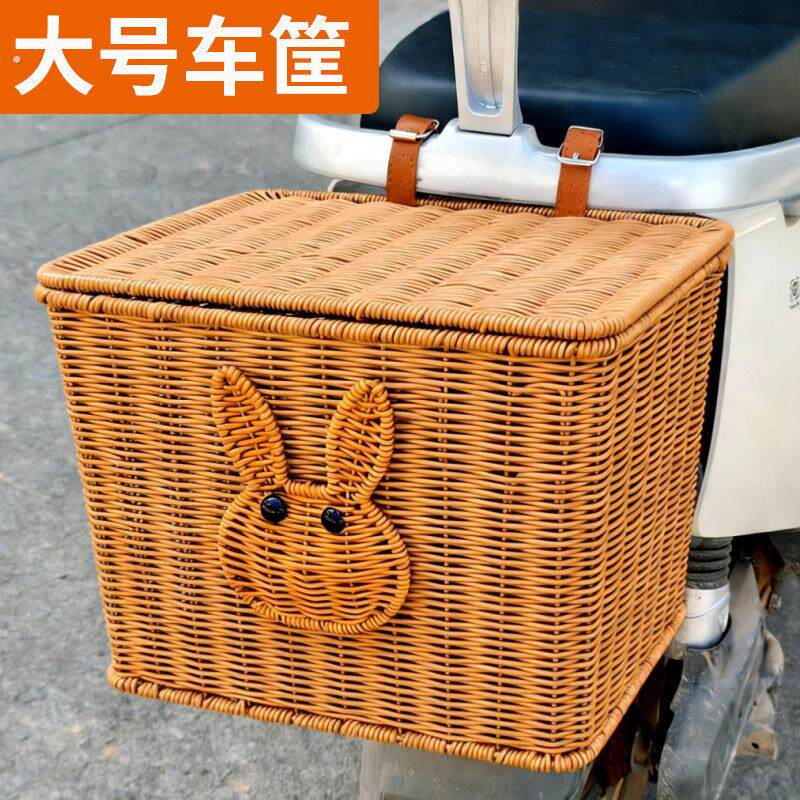 电动车后置通用型车筐自行车买菜篮单车篮加固加大电动车后尾挂篮