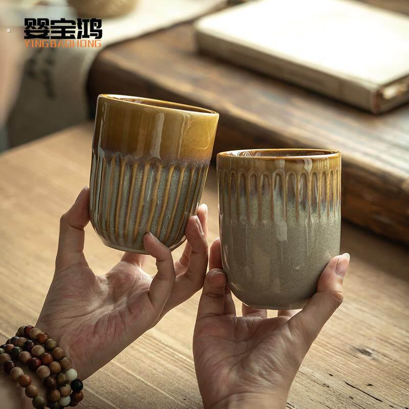 复古有个性陶瓷手握杯创意无把杯家用杯子主人杯日式酒杯饭厅水杯