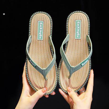 平跟人字拖鞋女黑色新款百搭夹脚沙滩鞋网红外穿夏季休闲时尚防滑