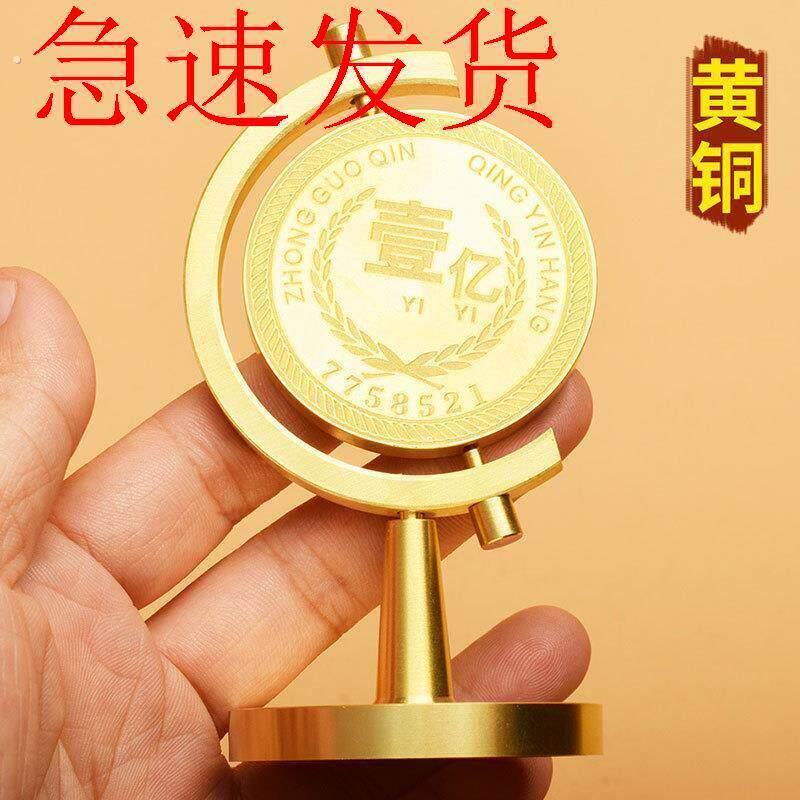 有意思的小玩意黄铜一个亿小目标转转手把件办公室桌面解压旋转把