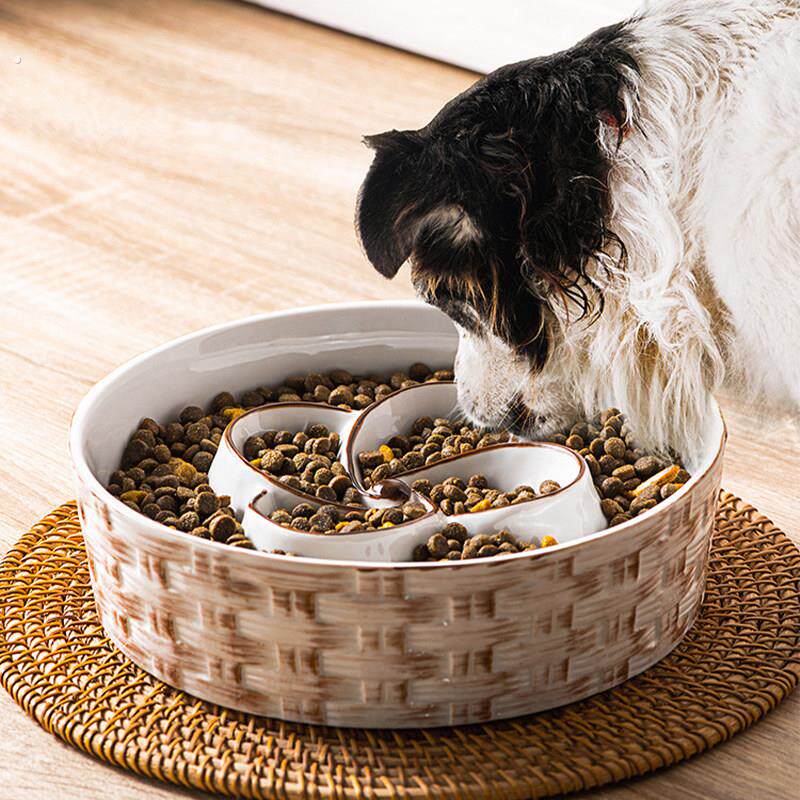 陶瓷狗碗防噎慢食碗中大型犬狗狗喂食器盆猫食盆防打翻宠物用品