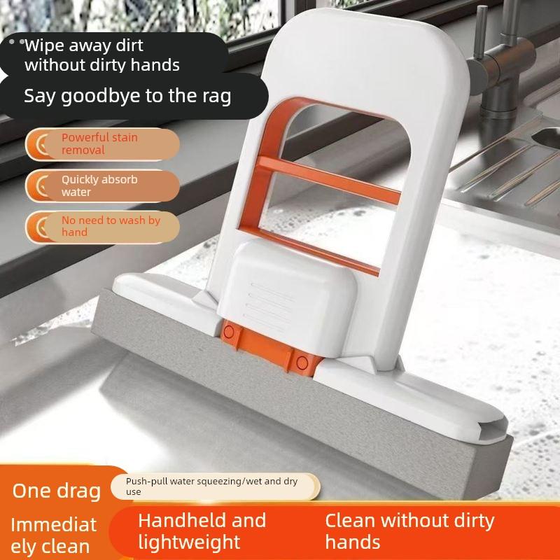 迷你小拖把海绵吸水家用桌面手持免手洗卫生间懒人擦桌神器多功能