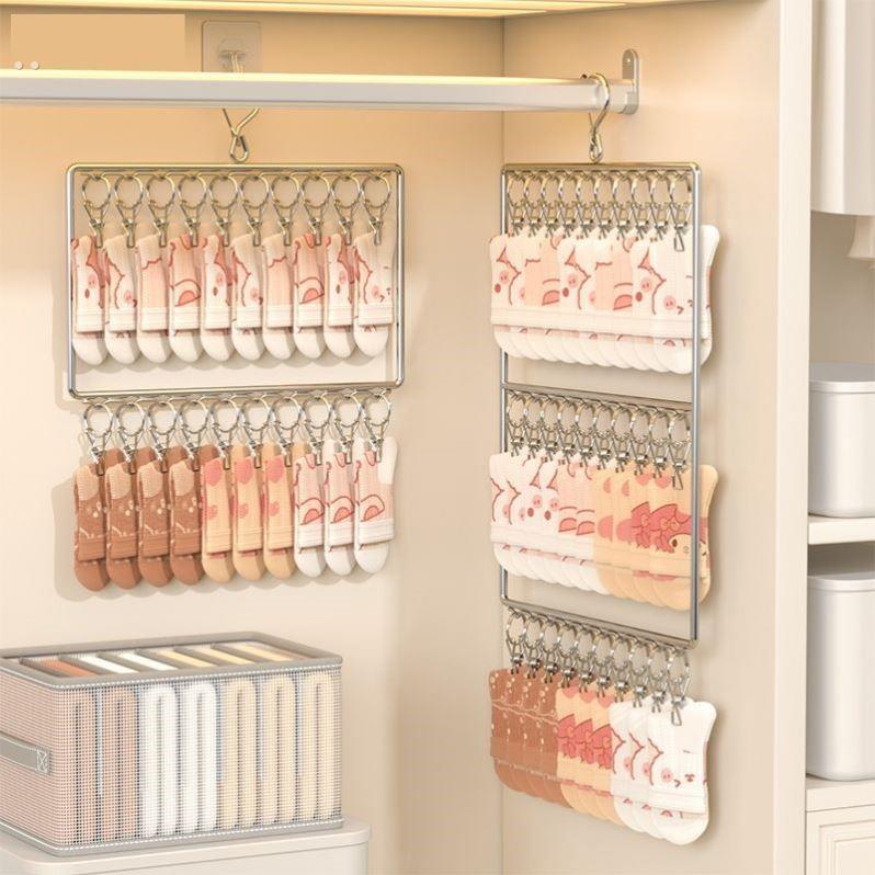 衣架一钩多挂衣架带夹子防风衣架子挂勾衣夹袜子晾晒架夹子阳台夹