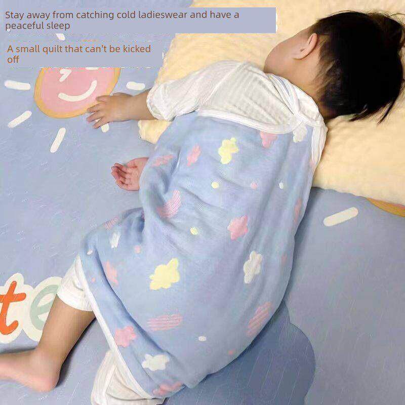 睡袋宝宝春秋薄款婴儿背心纱布夏季少儿睡觉护肚防踢被子神器夏天