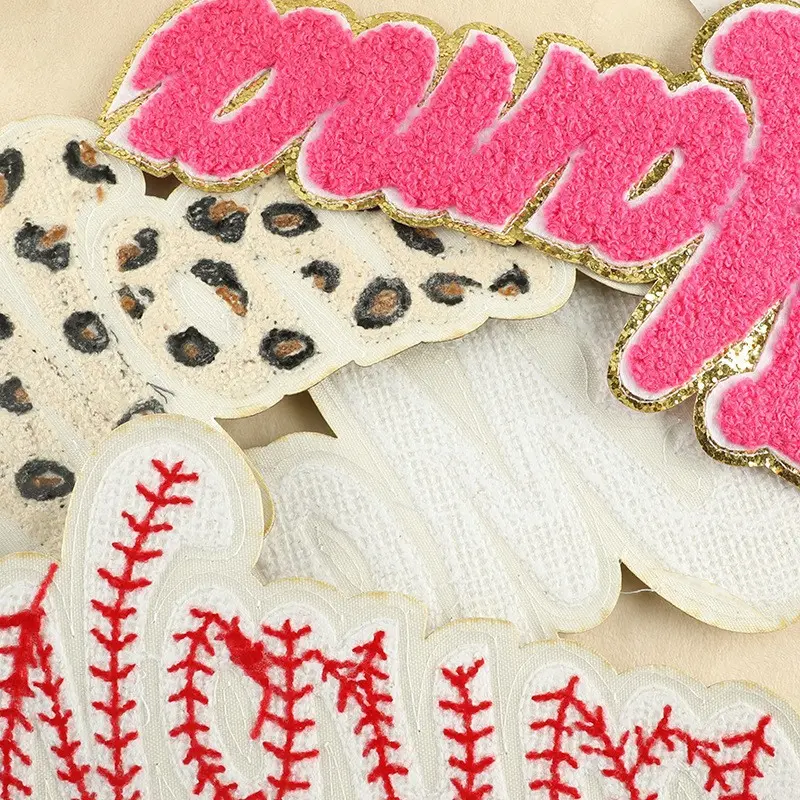 电脑绣花标鞋帽刺绣贴毛巾绣英文字母服装配饰布贴