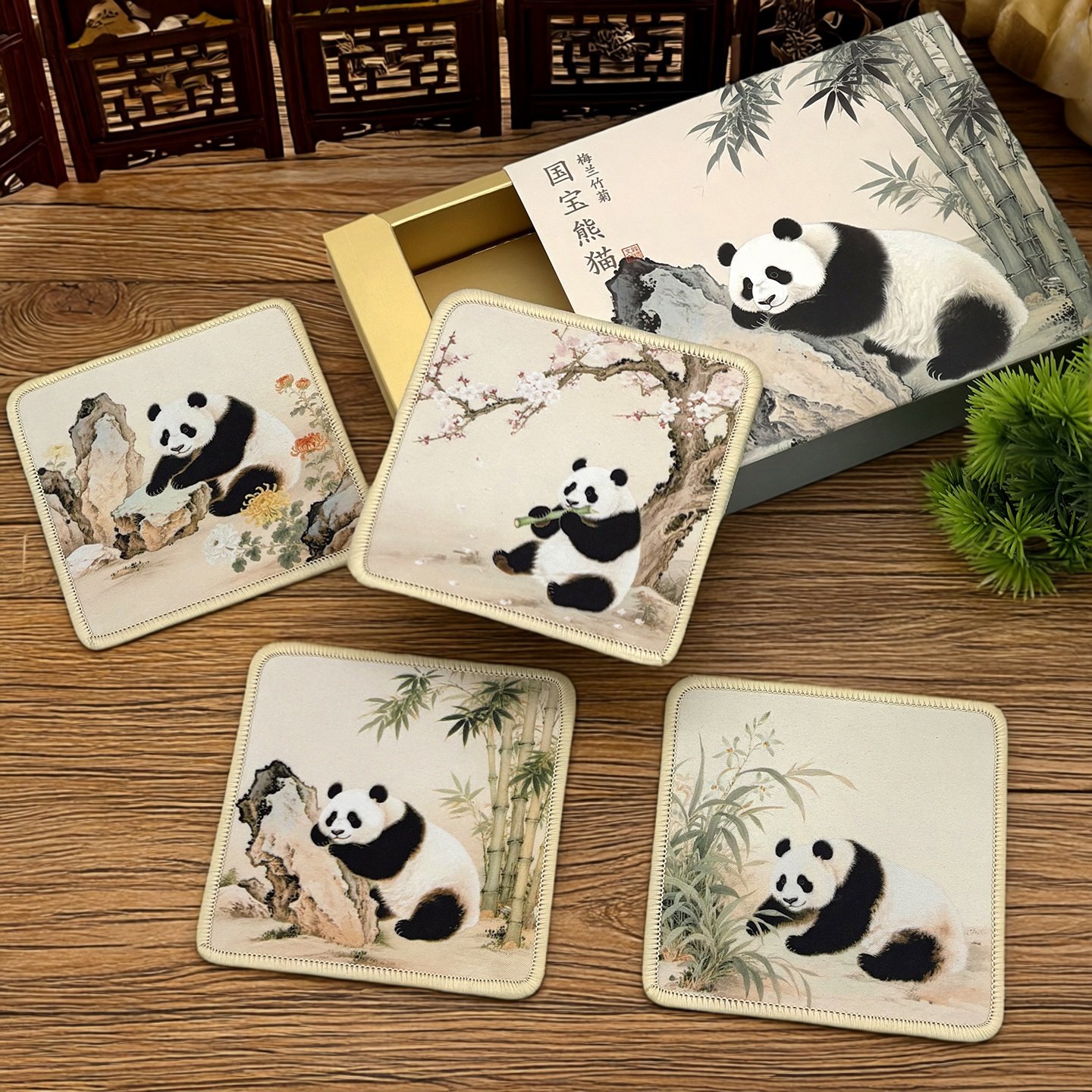 丝绸杯垫送外国人的中国特色礼物送老外熊猫文创国风伴手礼纪念品,节庆用品/礼品,创意礼盒/礼品套组,淘宝优惠券,粉丝福利购,淘宝优惠卷