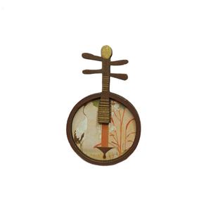 国朝琵琶月琴古阮古筝木质冰箱贴带磁铁摆件中国风装饰文创