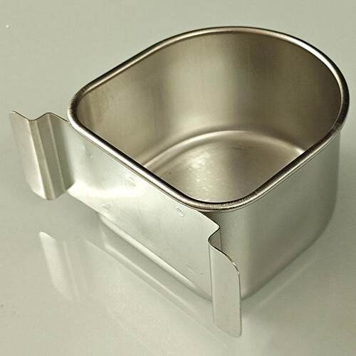 不锈钢方杯鸟食盒鹦鹉喂 食器喂水器食碗食槽鸟食罐饲料盒鸟笼配