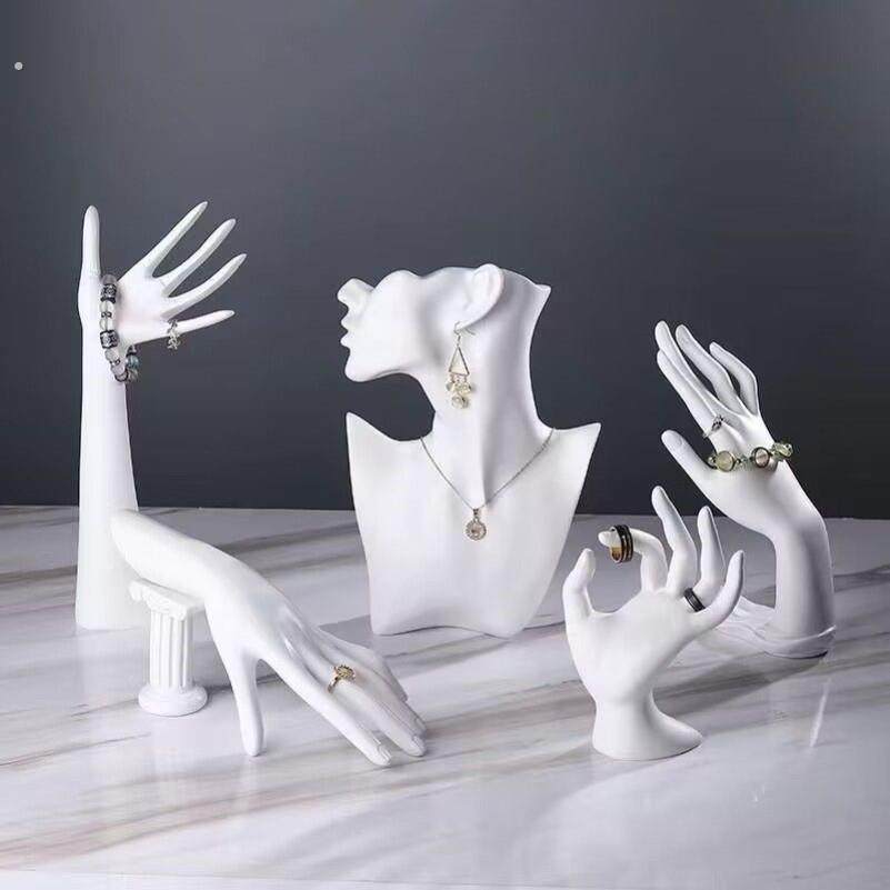 项炼架人像模特首饰架耳饰架手耳环珠宝展示架戒指手炼饰品收纳架