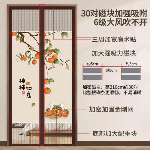 夏季隐私防蚊门帘卧室遮丑防偷窥纱门家用透气遮挡隔断帘免打孔