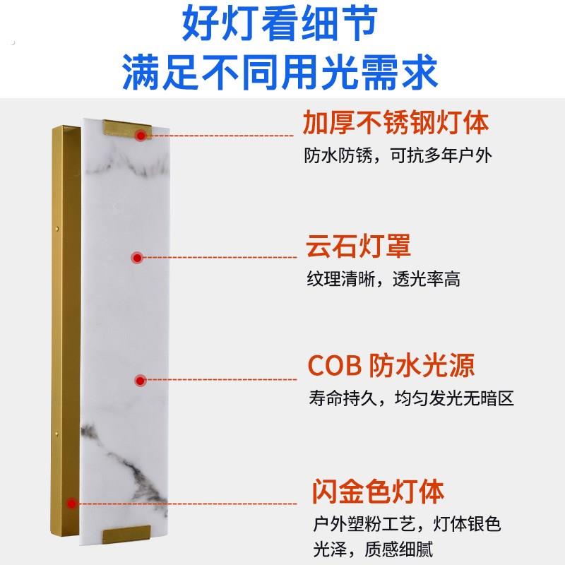 壁灯户外庭院灯室外墙壁灯防水别墅大门两侧壁灯新中式仿云石壁灯