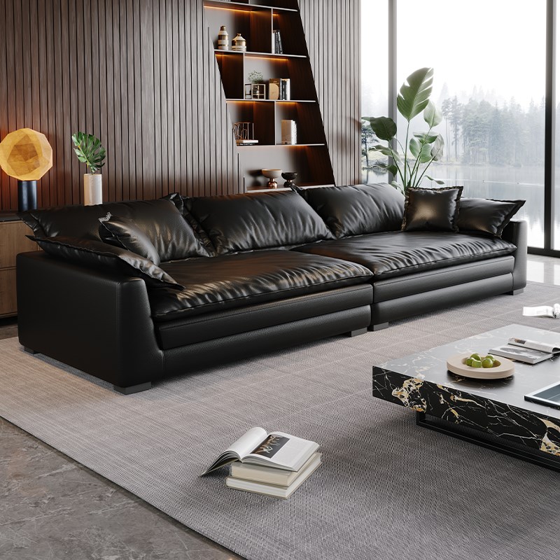 意式极简猫抓皮羽绒沙发客厅现代简约大小户型超宽坐深直排沙发