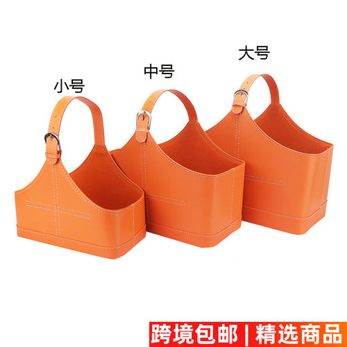 节日水果篮皮质篮高档礼篮酒店手提篮皮革皮篮送礼礼篮