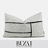 布在布艺灰色抱枕加厚粗棉麻靠包几何拼接腰枕样板房长方形靠垫