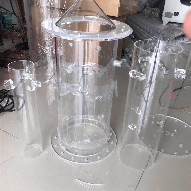 高透明亚克力有机玻璃管定制加工法兰螺热弯切割封底打孔实验制品
