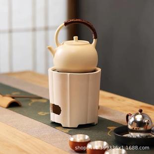 清心 菱花 方形电陶炉 素白泥电茶炉电陶炉煮茶器兰亭 龙隐斋高炉