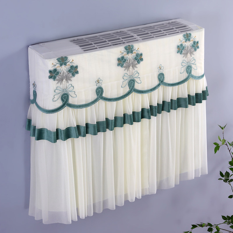 2021月子空调防尘罩套挂式挂机蕾丝开机不取挡风板遮风帘挡风帘