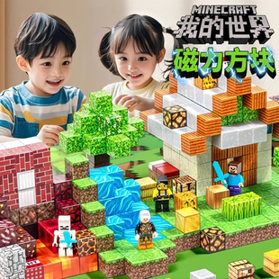 世界磁力方块积木拼图3到6岁益智拼装 我 玩具男孩乐收纳箱高DIY5