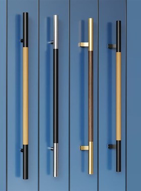 现代极简有无框玻璃大门拉手加厚不锈钢商铺双开肯德基实木门把手