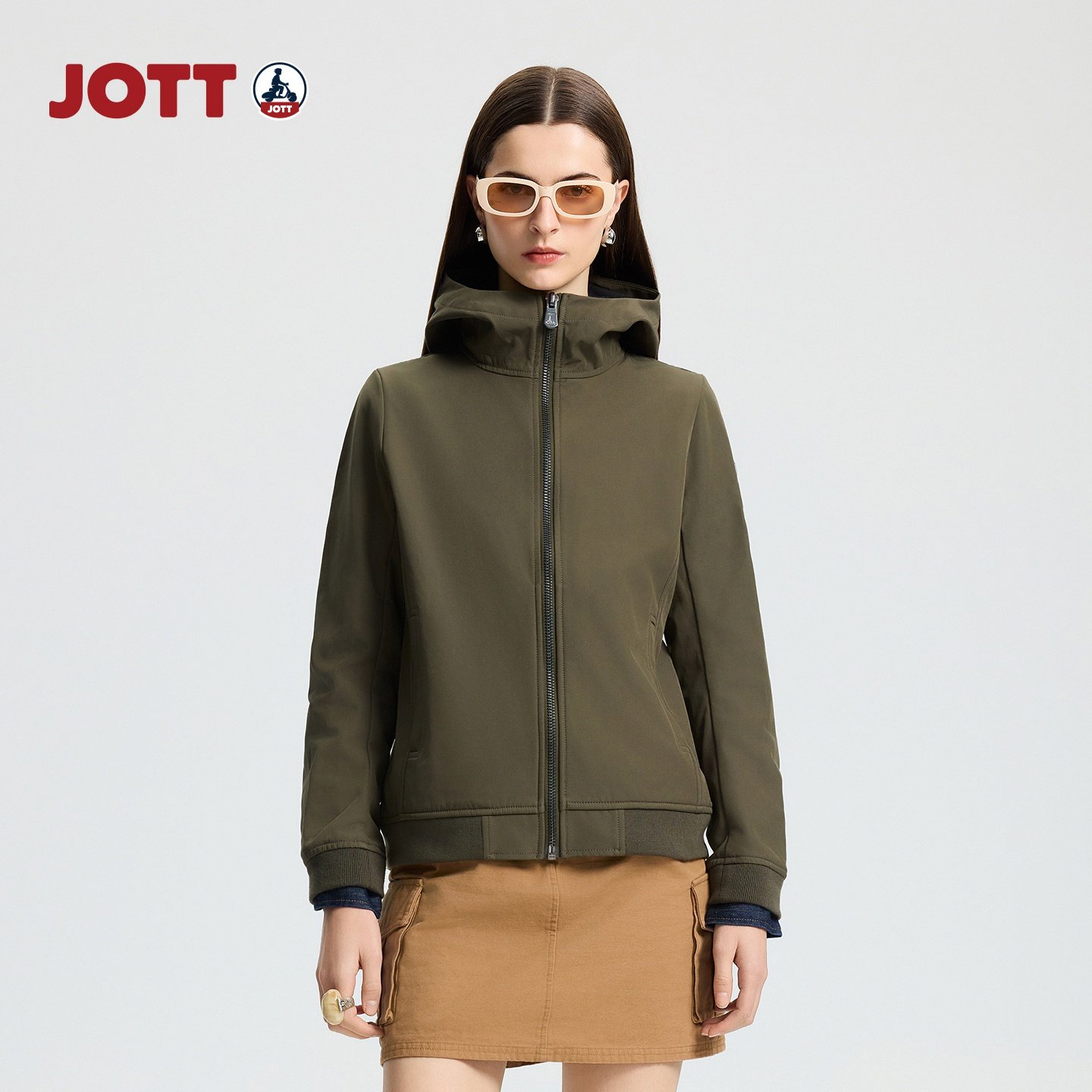 JOTT女士春秋连帽夹克休闲百搭时尚简约舒适潮流连帽外套,女装/女士精品,派克服,淘宝优惠券,粉丝福利购,淘宝优惠卷