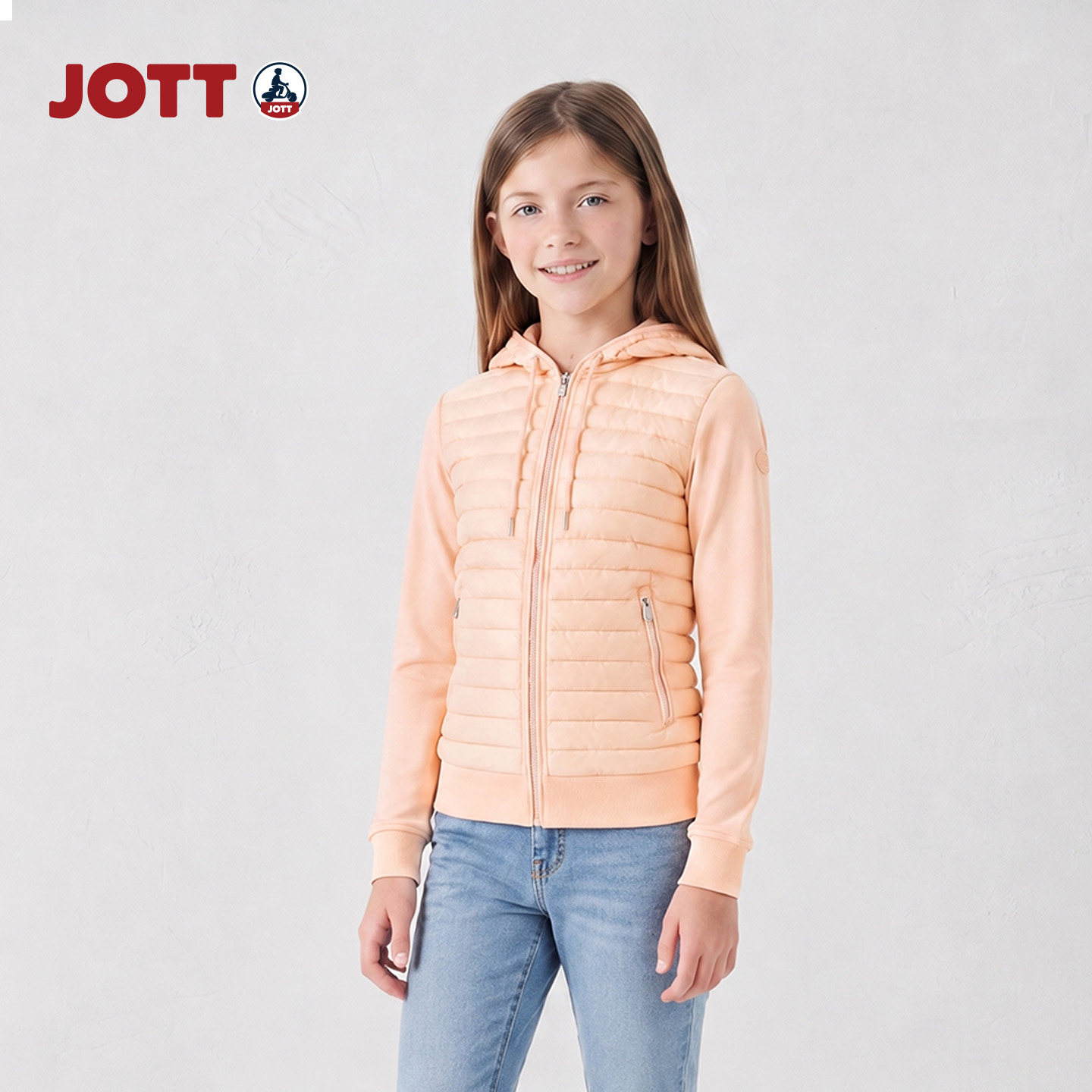 JOTT/轻薄排骨拼接羽绒服 简约时尚保暖男女童装外套 儿童秋冬款图片