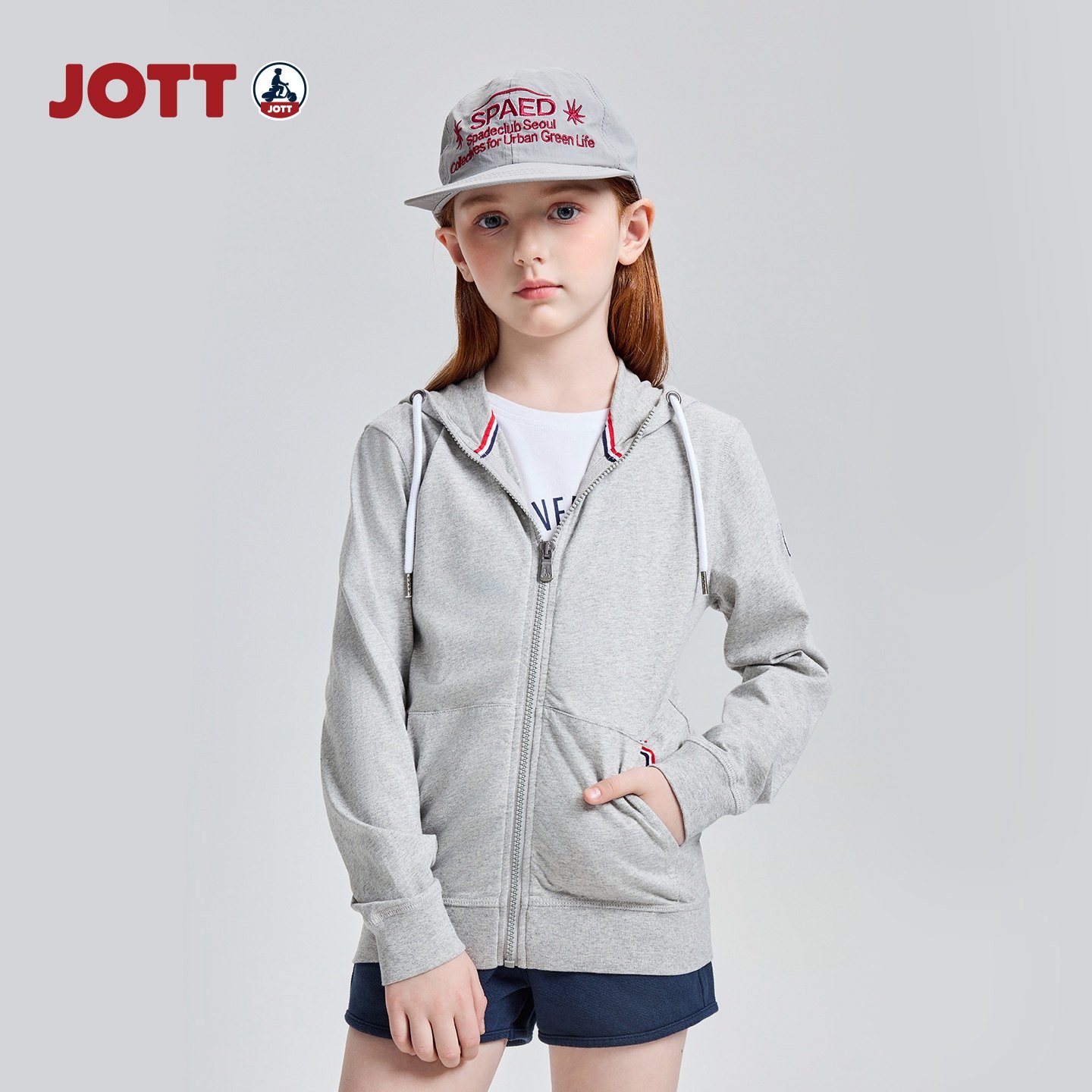 JOTT童装全棉连帽衫休闲透气图片