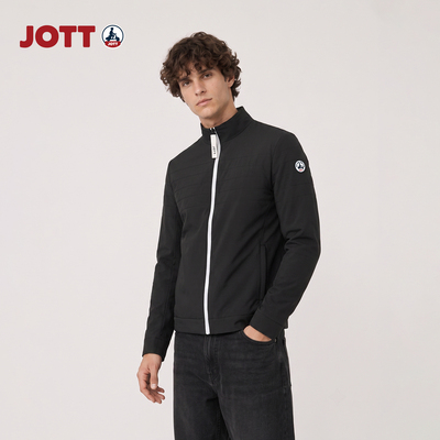 JOTT/立领拉链开衫夹克棉服 简约休闲长袖立领外套 男士春秋款