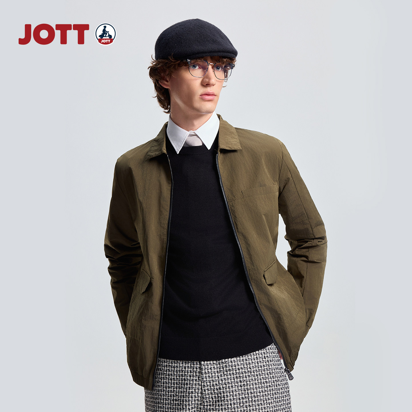 JOTT 专柜正品 | 翻领工装夹克 简约休闲男士口袋短款外套 春新款,男装,夹克,淘宝优惠券,粉丝福利购,淘宝优惠卷