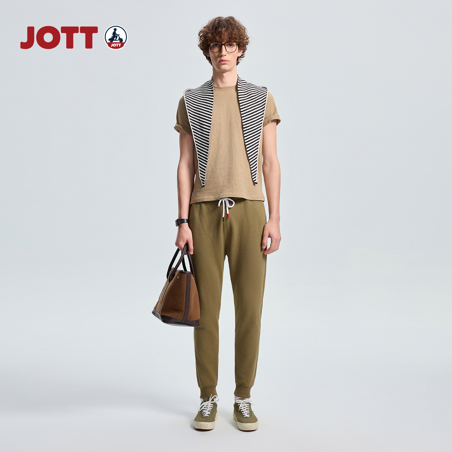 JOTT男士全棉针织长裤