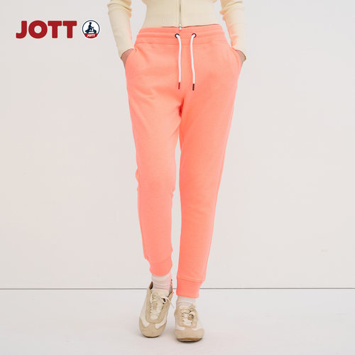 JOTT专柜正品丨女士长裤新款纯棉运动休闲简约显瘦系绳束脚裤