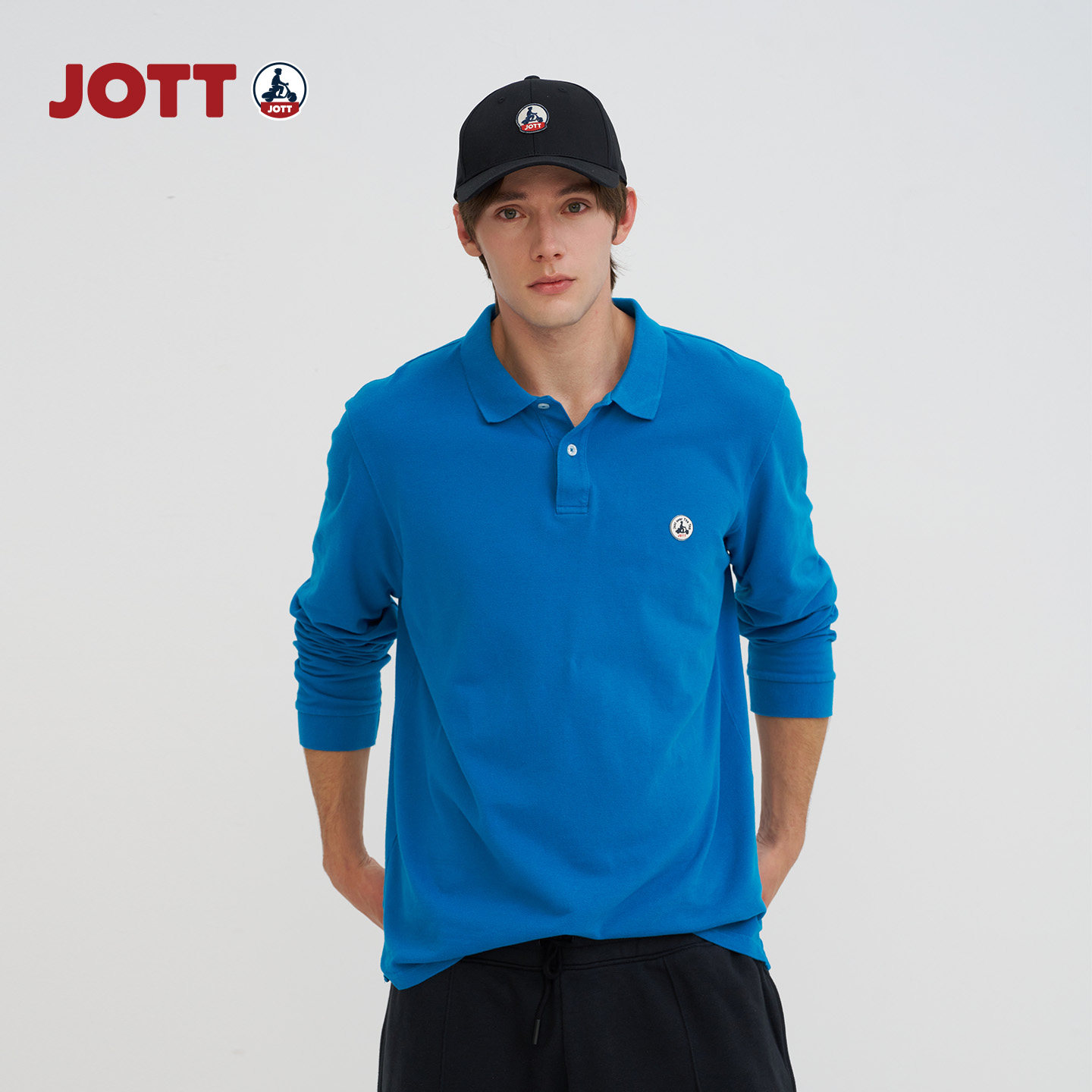 JOTT专柜正品丨男士长袖POLO衫夏季商务休闲小摩托LOGO透气套头衫图片