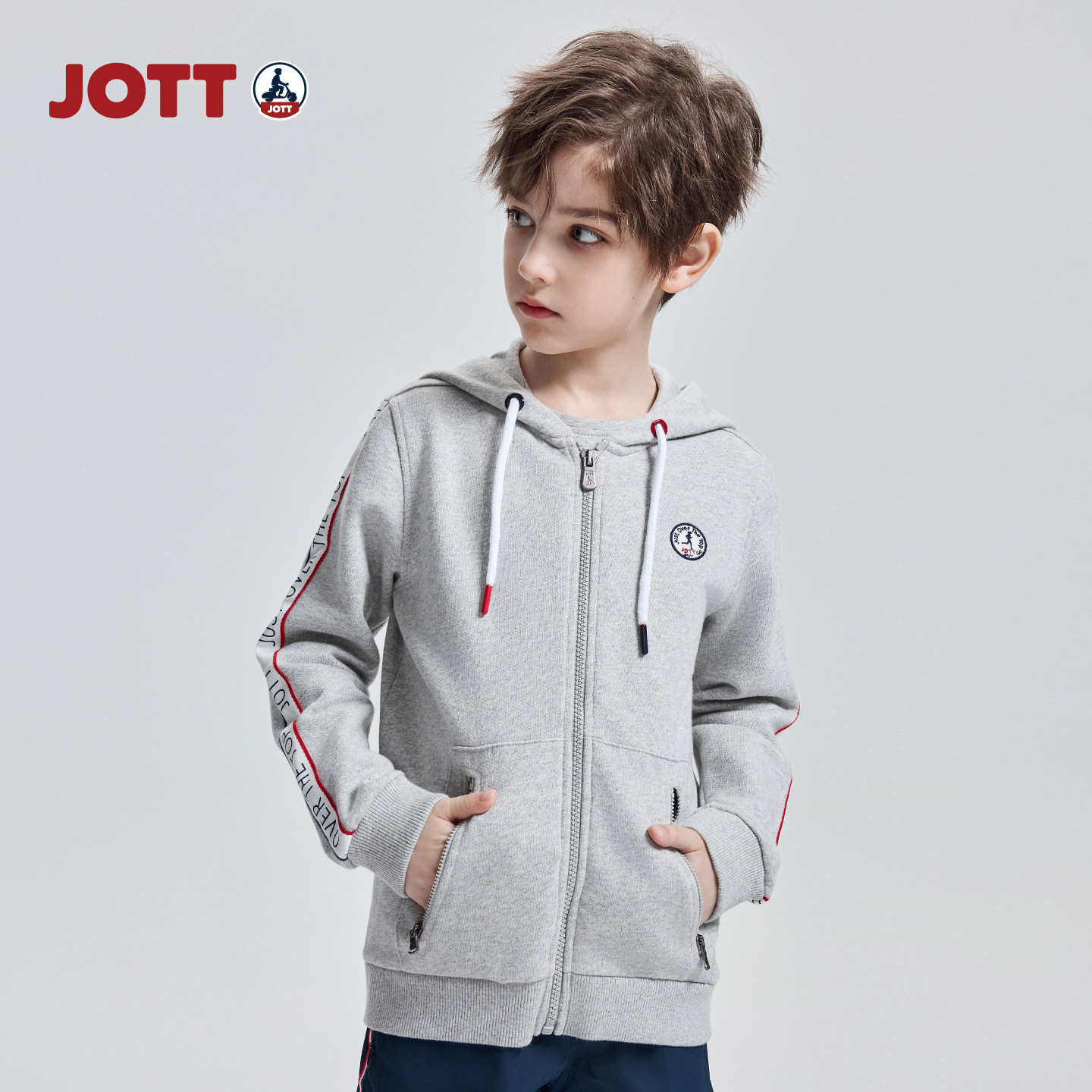 JOTT儿童全棉连帽衫休闲百搭图片