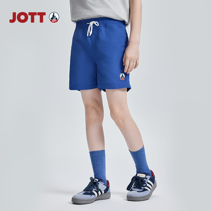 JOTT专柜正品丨儿童短裤夏季纯色休闲直筒小摩托LOGO男童沙滩裤图片