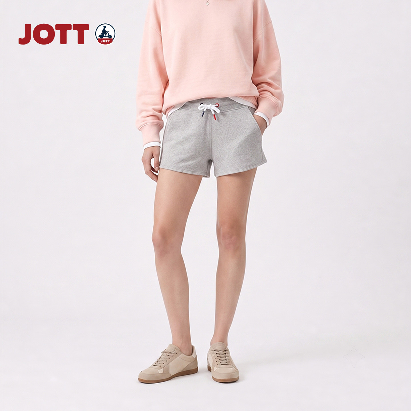 JOTT/专柜正品法国品牌纯色抽绳短裤简约时尚运动裤子女士夏季款图片
