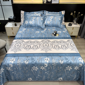 17可折叠式冰丝凉席三件套夏季1.8水洗可折叠床单空调可机冰丝席