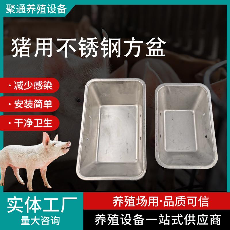 畜牧猪用不锈钢方盆不锈钢水槽饮水碗饮水器大猪仔猪水槽设备厂家