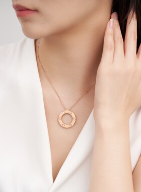 2025新款欧美满天星卡家圆环钛钢项链女经典时尚轻奢高级感锁骨链