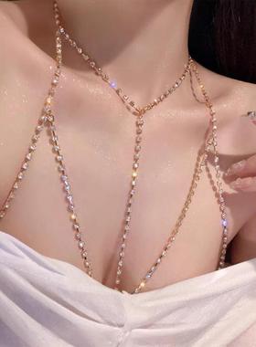 欧美外贸饰品 性感个性比基尼文胸身体链 哥特式美体爪链项链