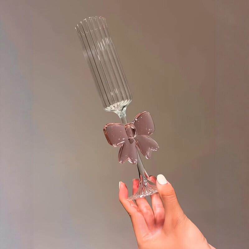 蝴蝶结红酒杯高脚杯轻奢高级感家用高颜值女士微醺酒杯2026新款