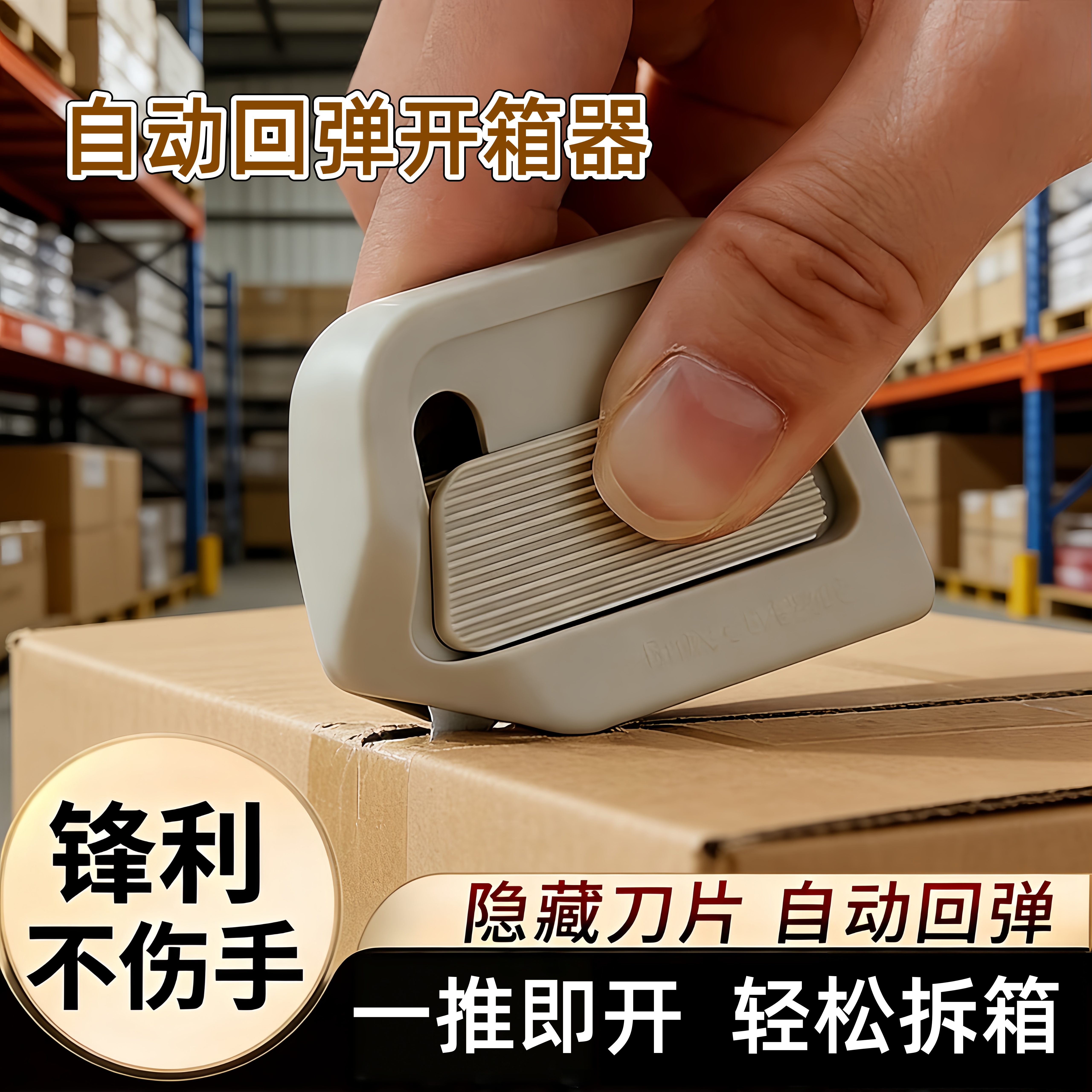 磁吸迷你便携陶瓷自动回弹开箱刀