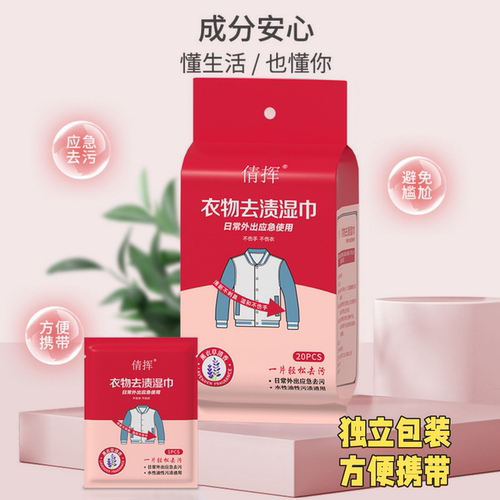袋装衣物去污湿巾擦鞋清洁免水洗