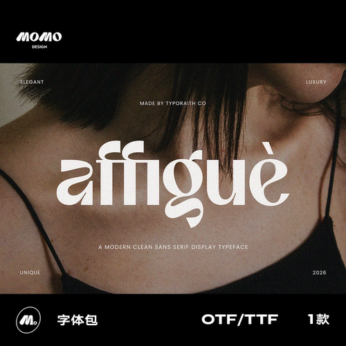 高级感抽象简约好看的艺术不规则潮流先锋大标题PSAI英文字体包