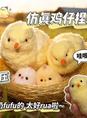 毛绒小鸡仔崽捏捏乐钵钵鸡玩偶女孩过家家儿童玩具烂泥手感解压