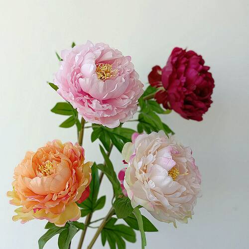 中式仿真花花王牡丹绢花 餐桌花假花花束单枝装饰