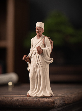 古代名医药圣李时珍历史人物陶瓷雕像书房景观造景装饰品