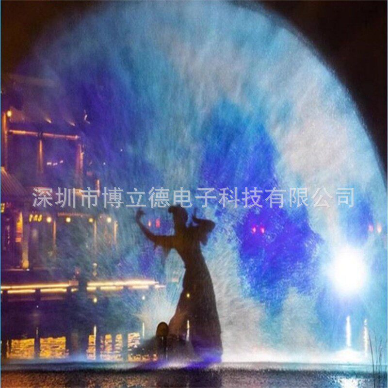 广告字幕宣传片全息水幕电影投影大型广场喷泉水景户外水幕发生器